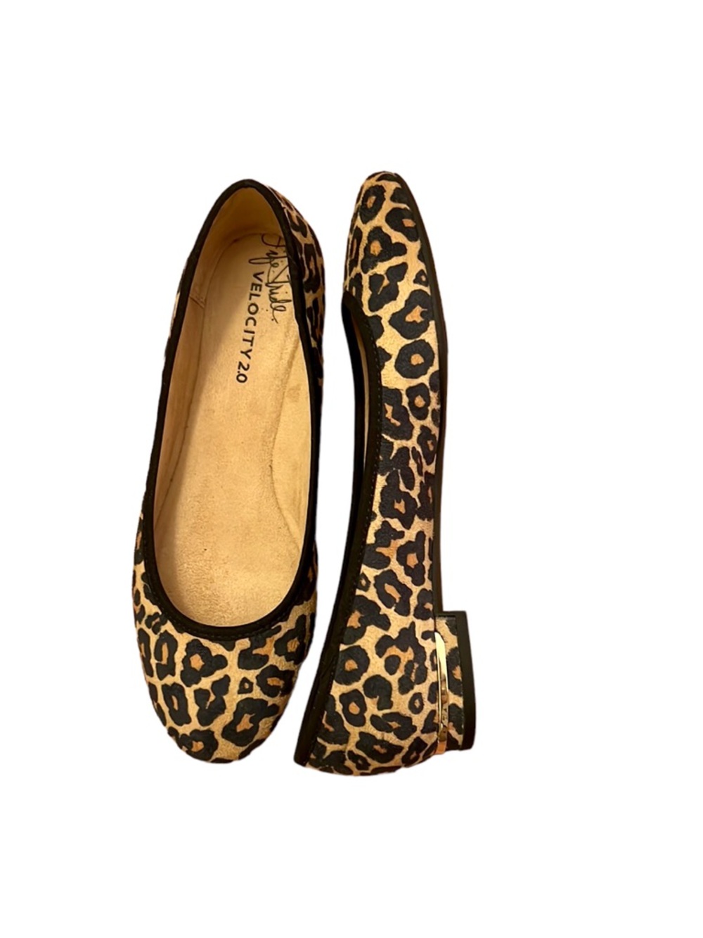 Life Stride Leopard Print Ballet Flat in Black & Tan